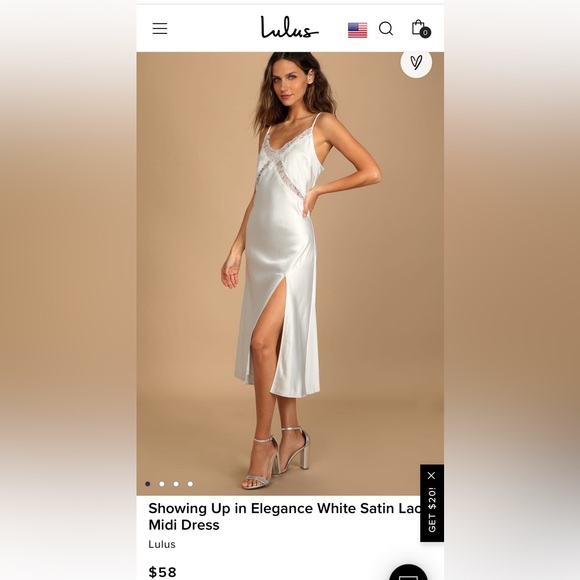 Lulu’s white satin midi dress - Picture 1 of 7